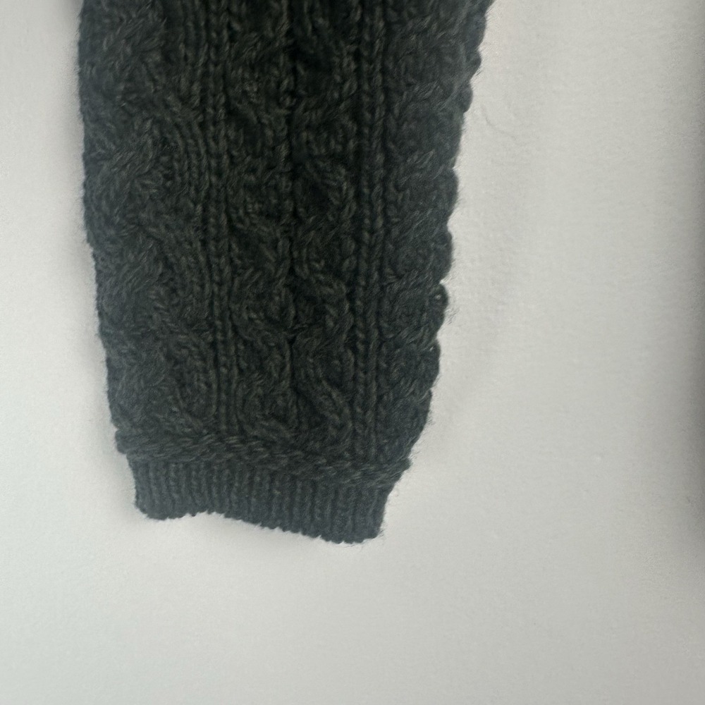 Aran Crafts Women's Cardigan Size Small Green Wool Ireland Cable Knit Fisherman - Picture 3 of 10